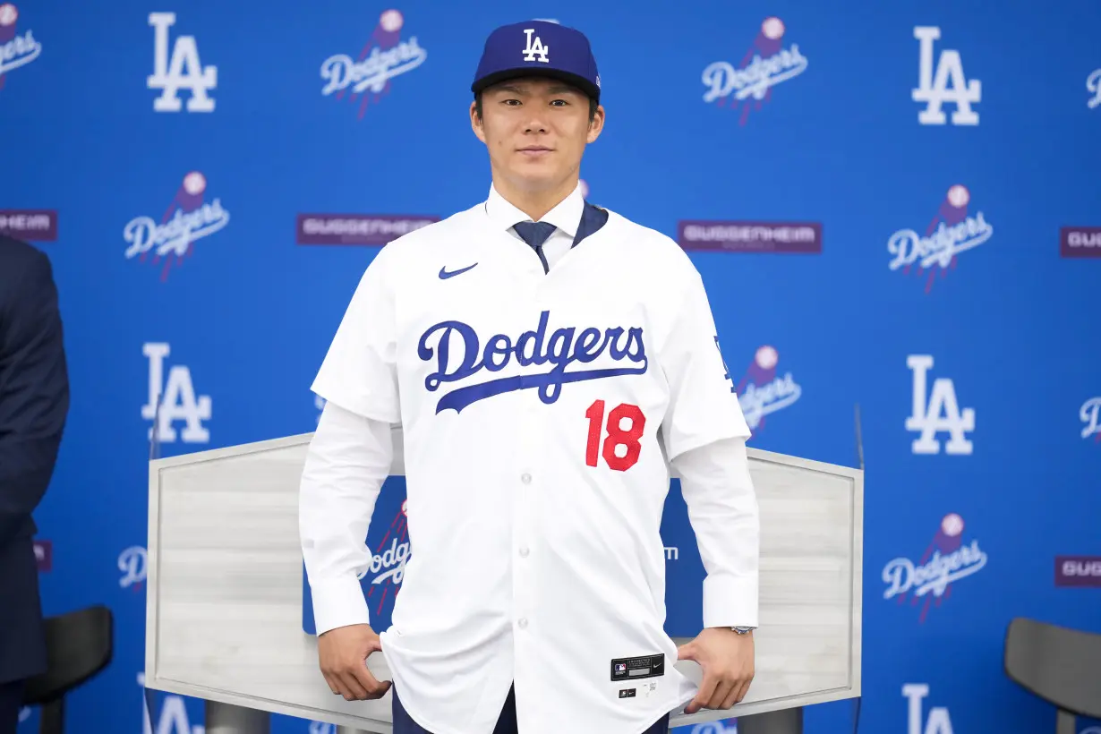 Yoshinobu Yamamoto joins the Los Angeles Dodgers, vows to compete for championships alongside Ohtani