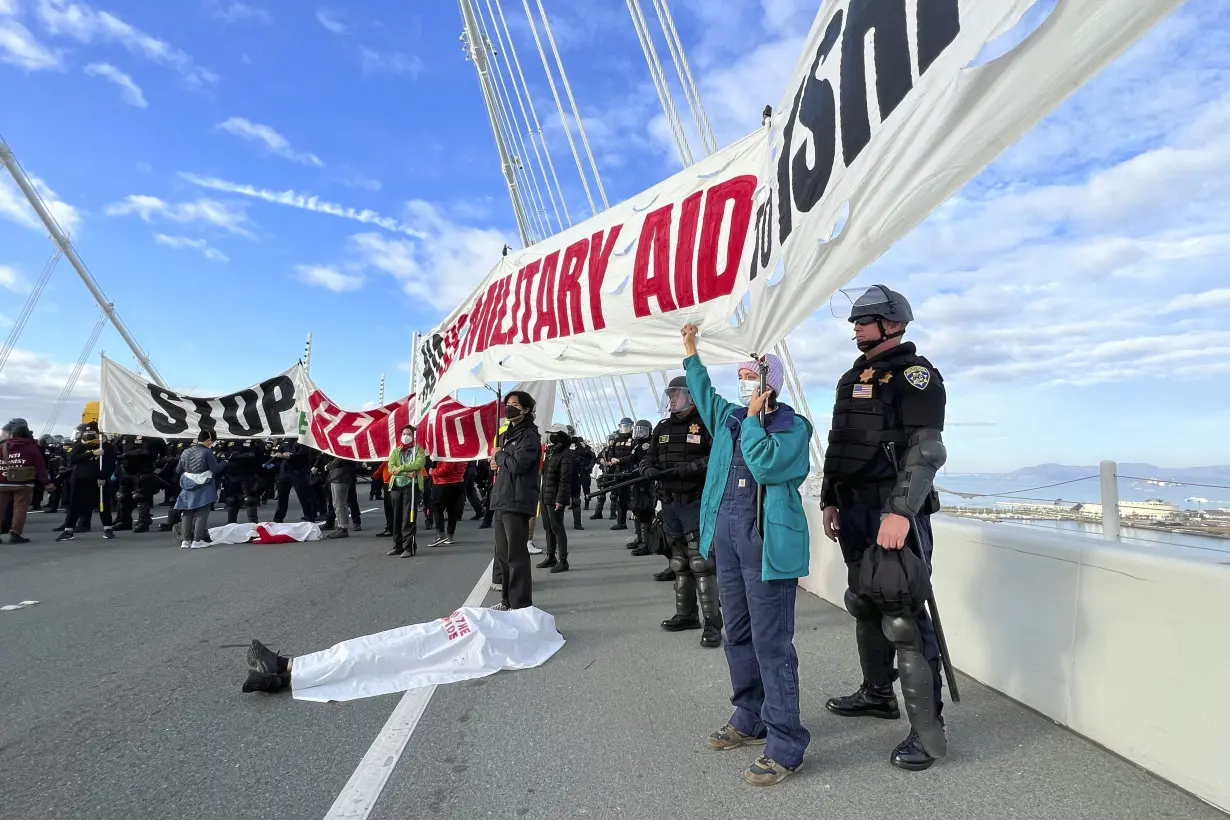 San Francisco prosecutors begin charging 80 protesters who blocked bridge while demanding cease-fire