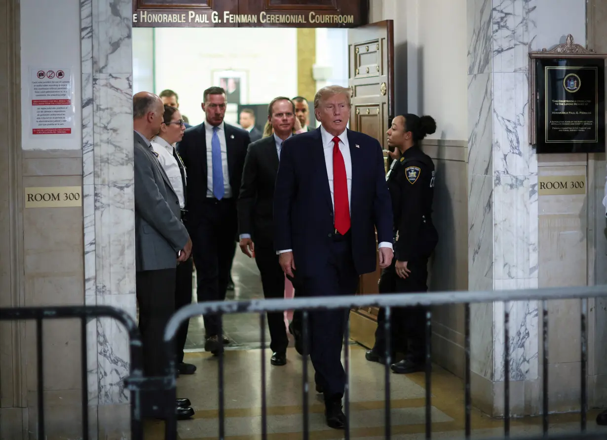 Former U.S. President Donald Trump attends the Trump Organization civil fraud trial, in New York