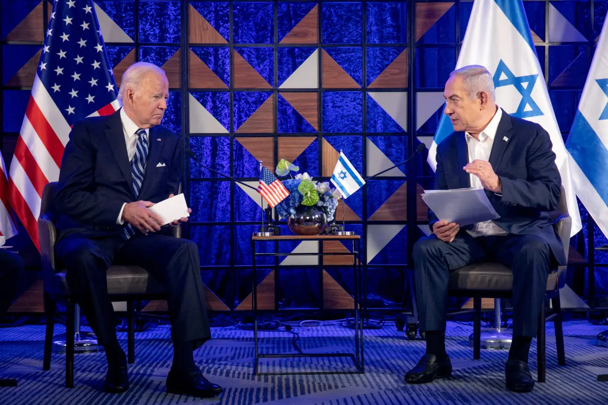 FILE PHOTO: U.S. President Joe Biden meets Israeli Prime Minister Benjamin Netanyahu in Tel Aviv