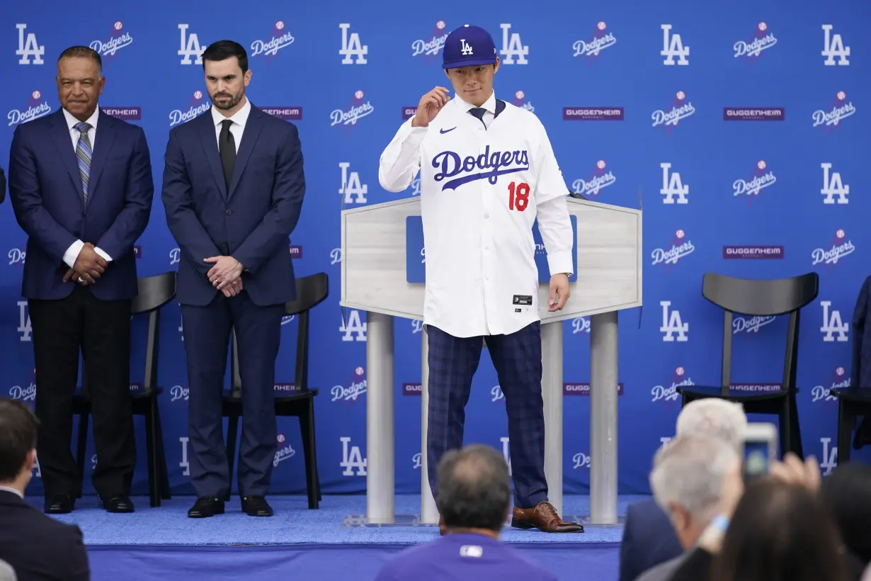 Yoshinobu Yamamoto joins the Los Angeles Dodgers, vows to compete for championships alongside Ohtani