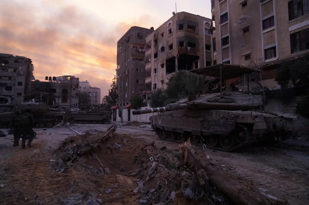 Israeli soldiers operate in the Gaza Strip