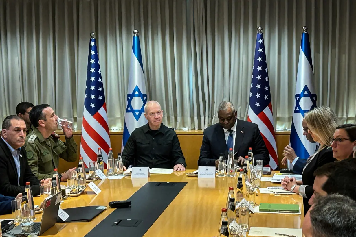 U.S. Secretary of Defense Lloyd Austin and Israeli Defense Minister Yoav Gallant meet in Tel Aviv