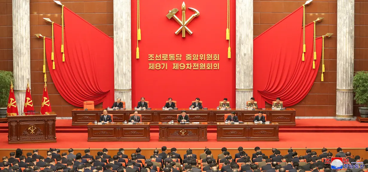 North Korean leader Kim Jong Un attends the December 2023 plenary meeting of the Central Committee of the Workers' Party of Korea, in Pyongyang