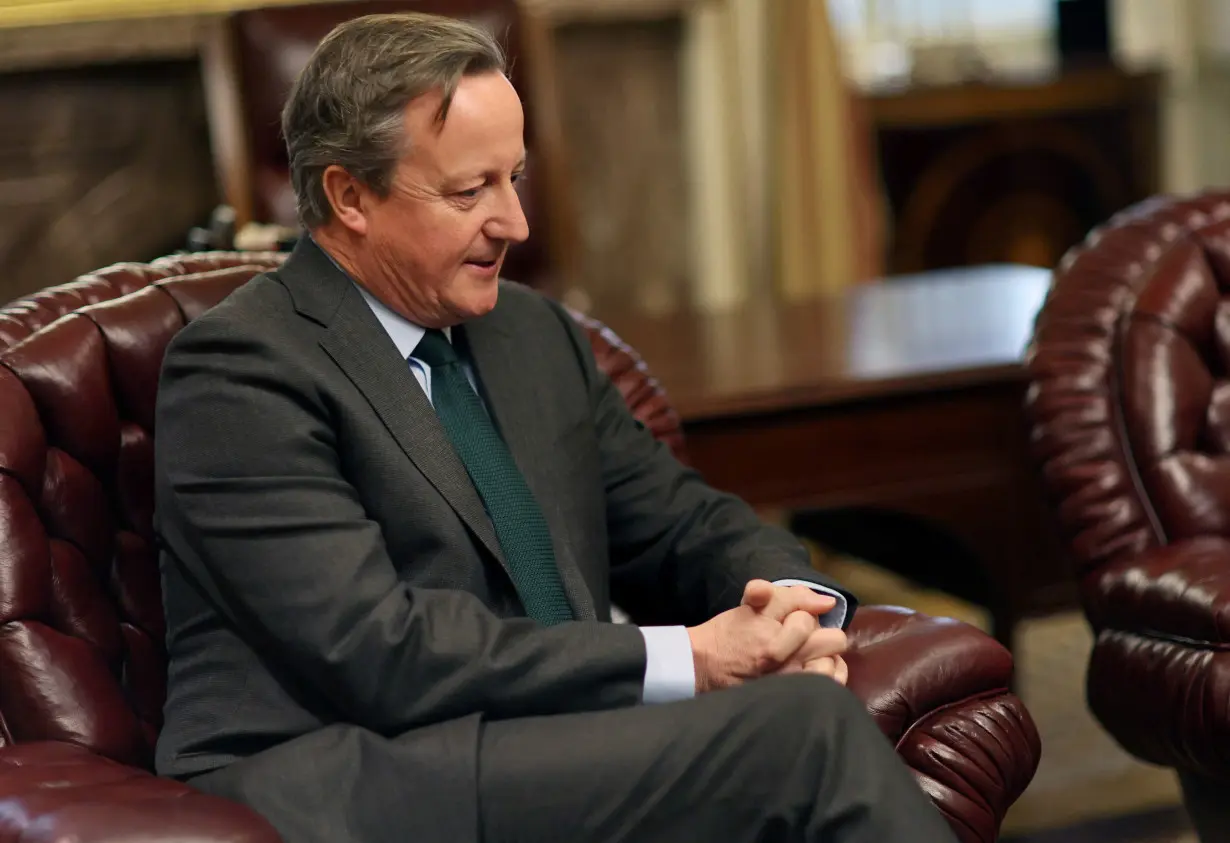 British Foreign Secretary Cameron meets with members of congress in Washington, U.S.