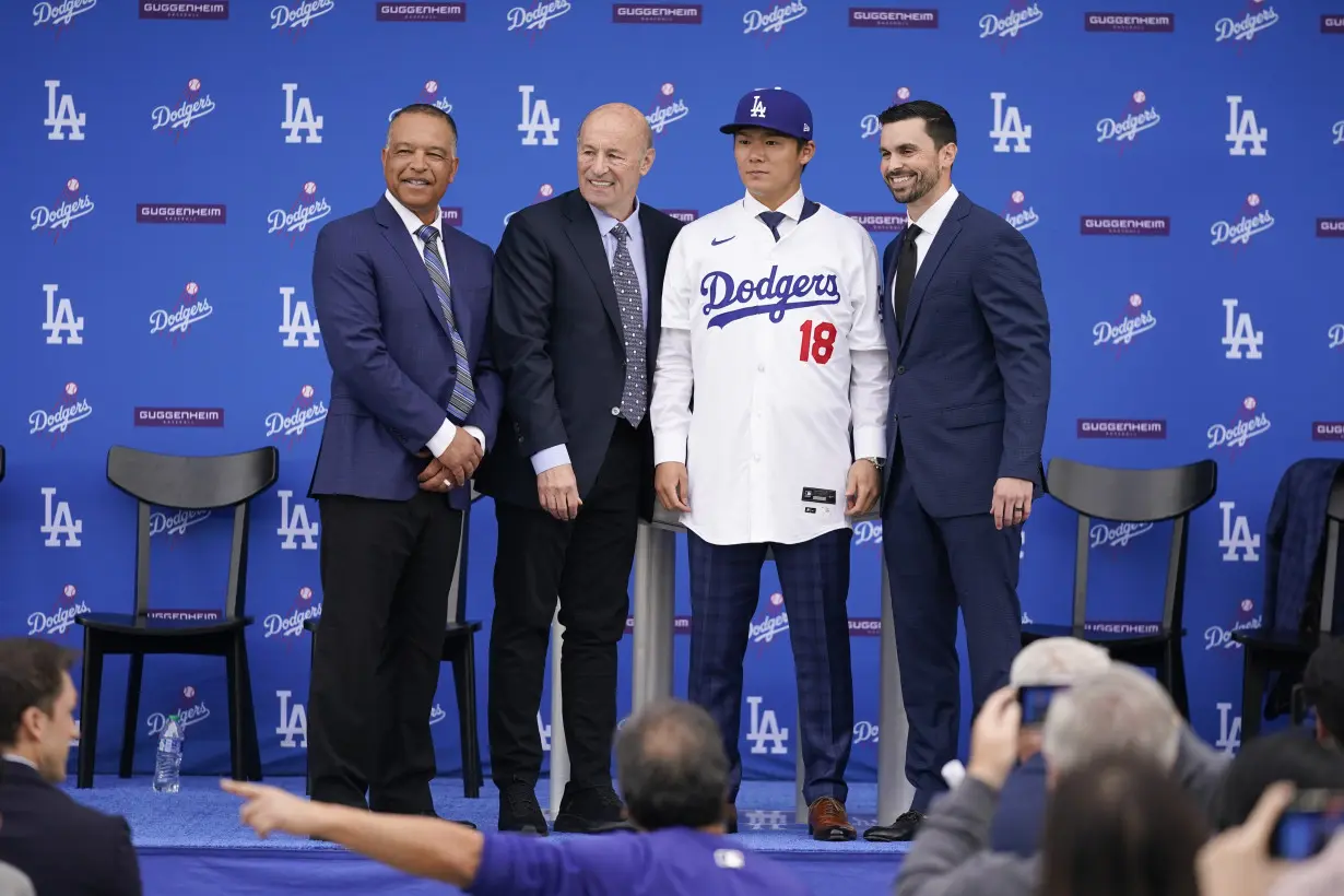 Yoshinobu Yamamoto joins the Los Angeles Dodgers, vows to compete for championships alongside Ohtani