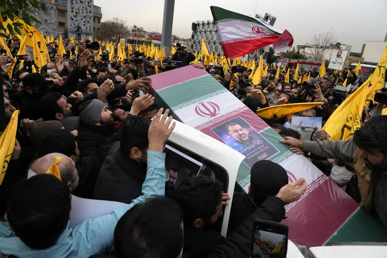 Iran holds funeral for a general who was killed by an alleged Israeli airstrike in Syria