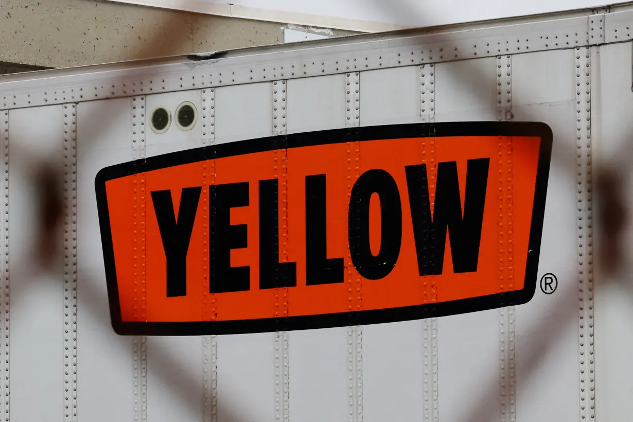 Yellow Corp. trailers sit at a YRC shipping facility in North Reading