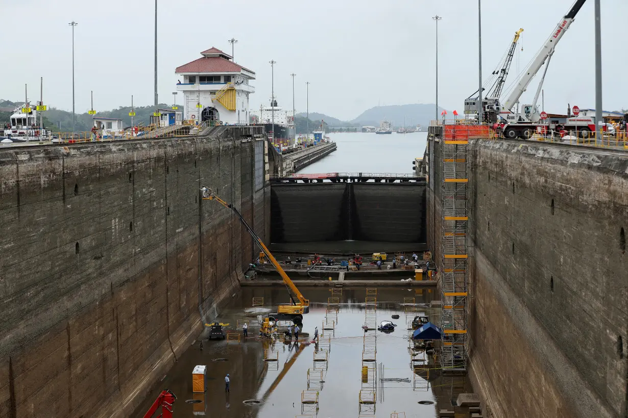 FILE PHOTO: West Lane of Pedro Miguel locks under maintenance at the Panama Canal