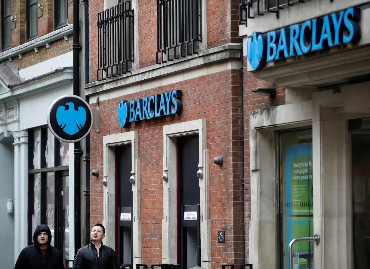 FILE PHOTO: A branch of Barclays Bank is seen, in London