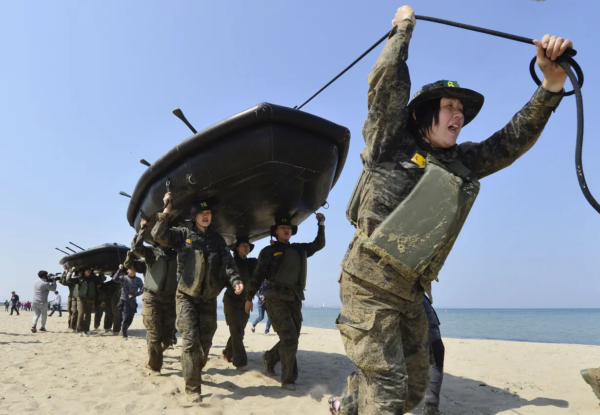 South Korea Athletes Marine training