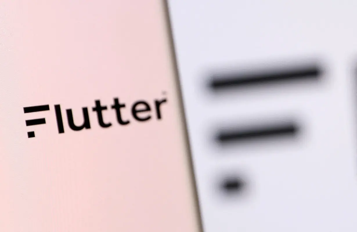 FILE PHOTO: Illustration shows smartphone with Flutter's logo displayed