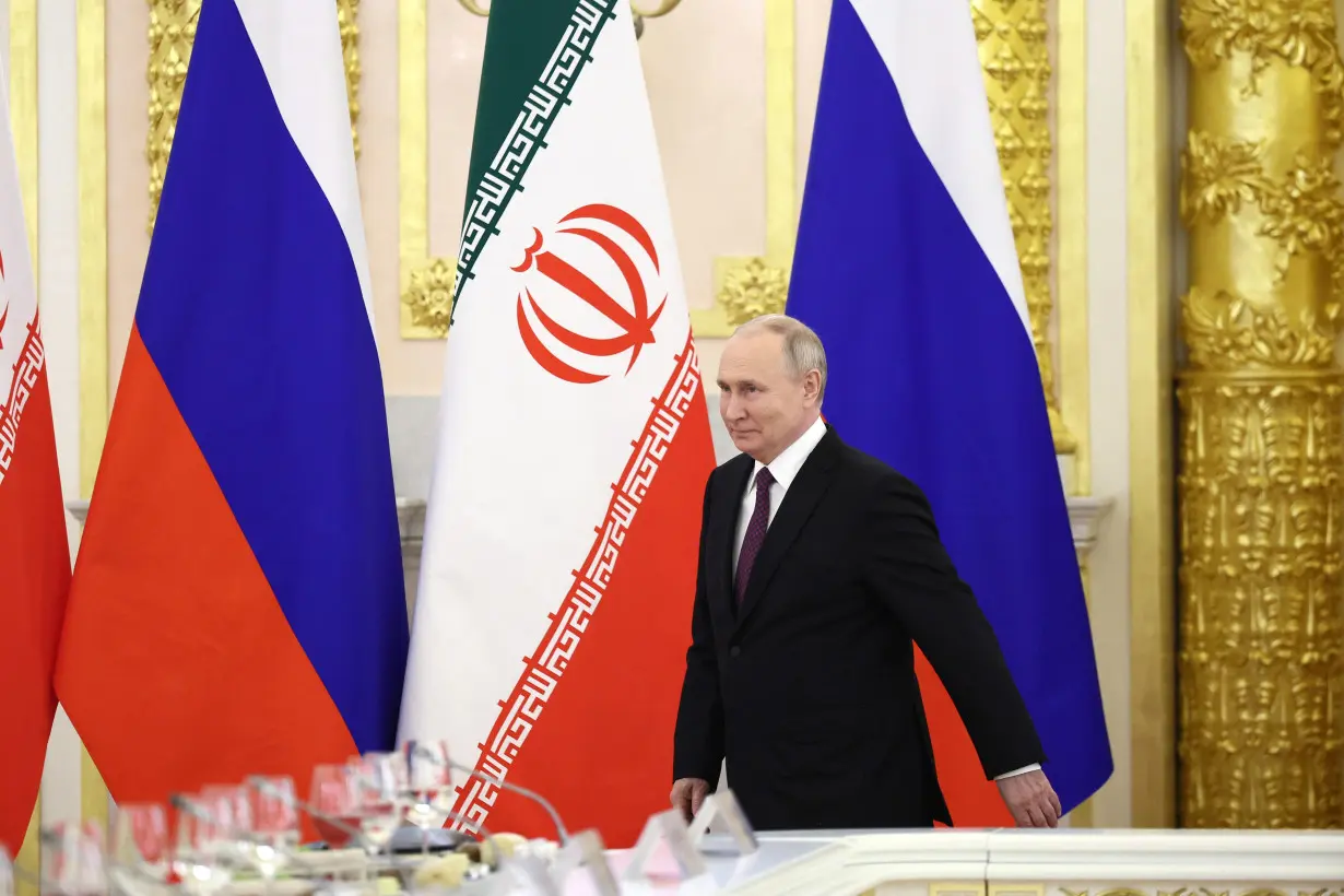 Russian President Vladimir Putin meets with Iranian President Ebrahim Raisi in Moscow