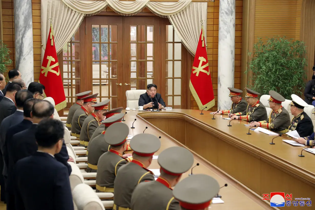 North Korean leader Kim Jong Un meets with commanders of the Korean People's Army