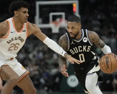 Lillard joins 20,000-point club, Giannis has triple-double as Bucks defeat Spurs 132-119