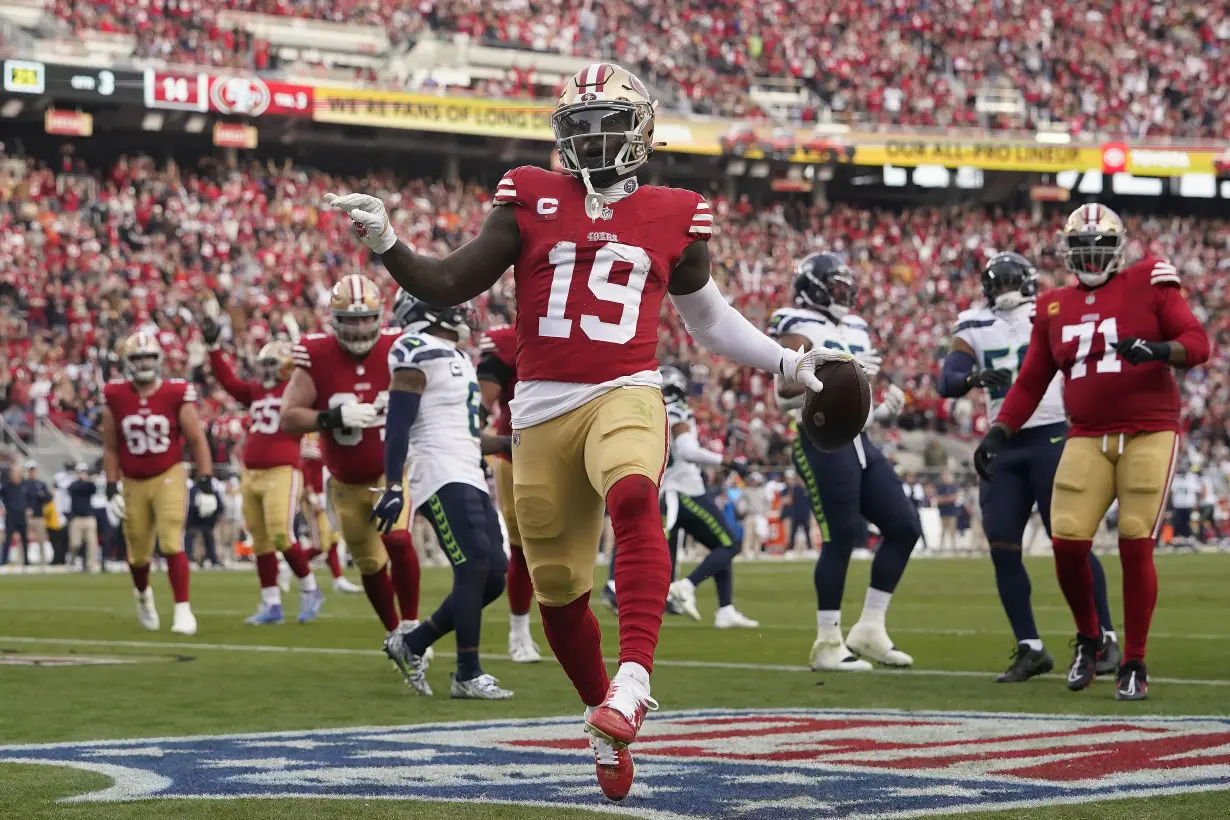 Samuel scores 2 TDs, Purdy throws for career-best 368 yards as 49ers beat Seahawks 28-16