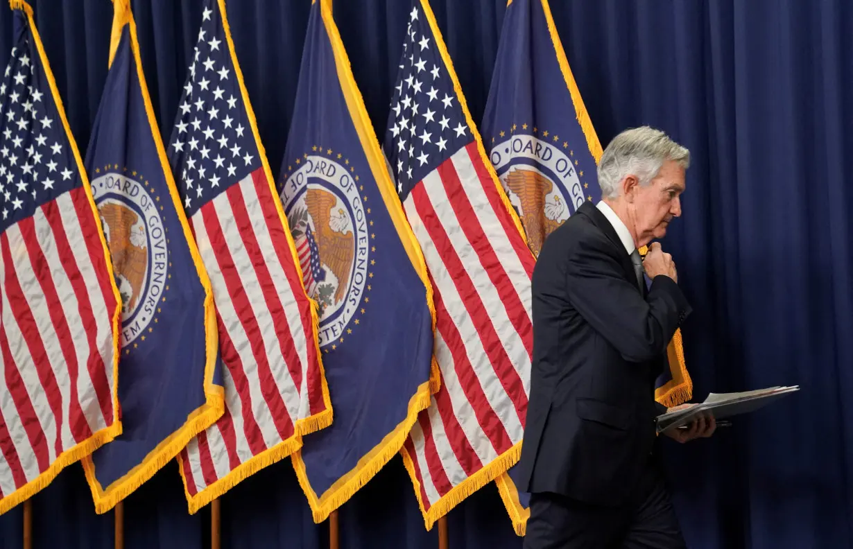 Federal Reserve Chairman Jerome Powell holds a press conference in Washington