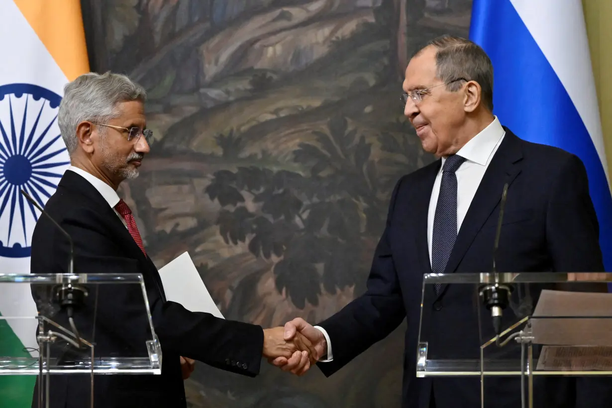 Russia's Foreign Minister Sergei Lavrov meets India's Foreign Minister Subrahmanyam Jaishankar in Moscow