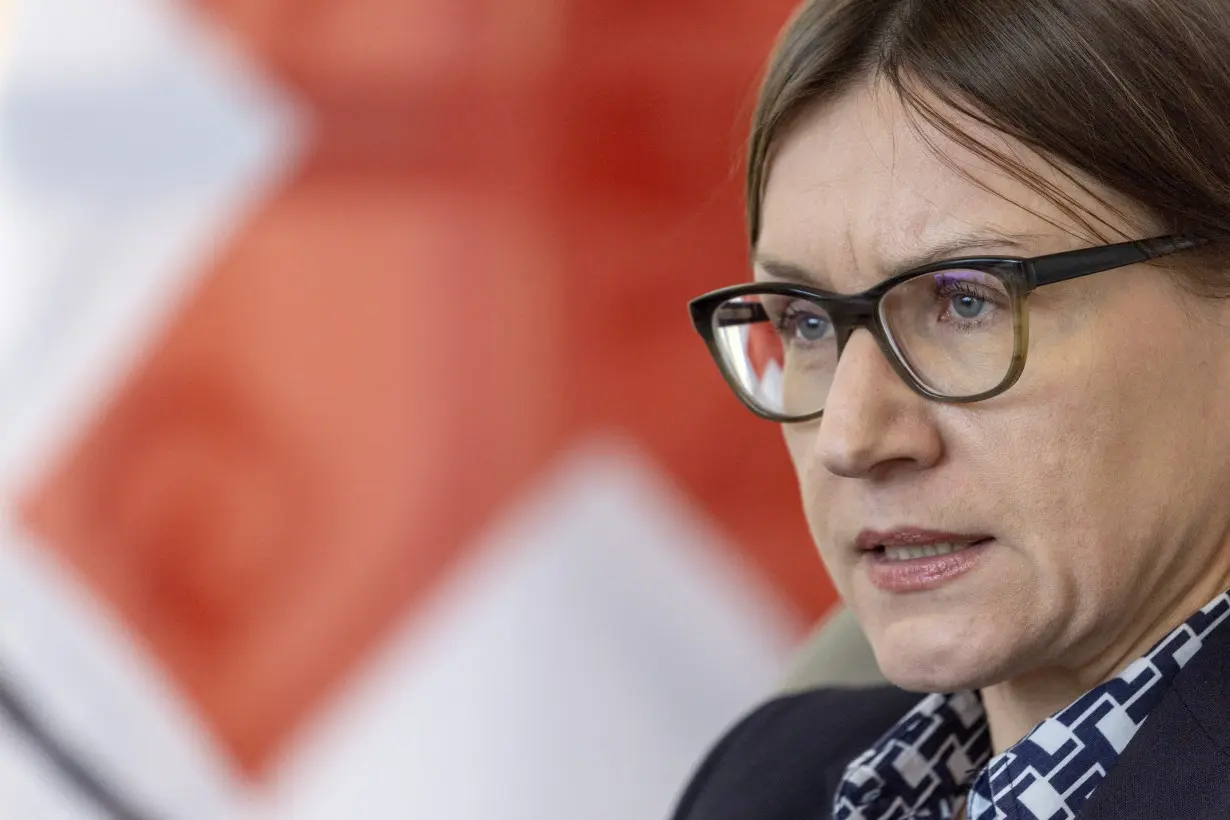 FILE PHOTO: Red Cross President Spoljaric Egger attends a briefing in Geneva