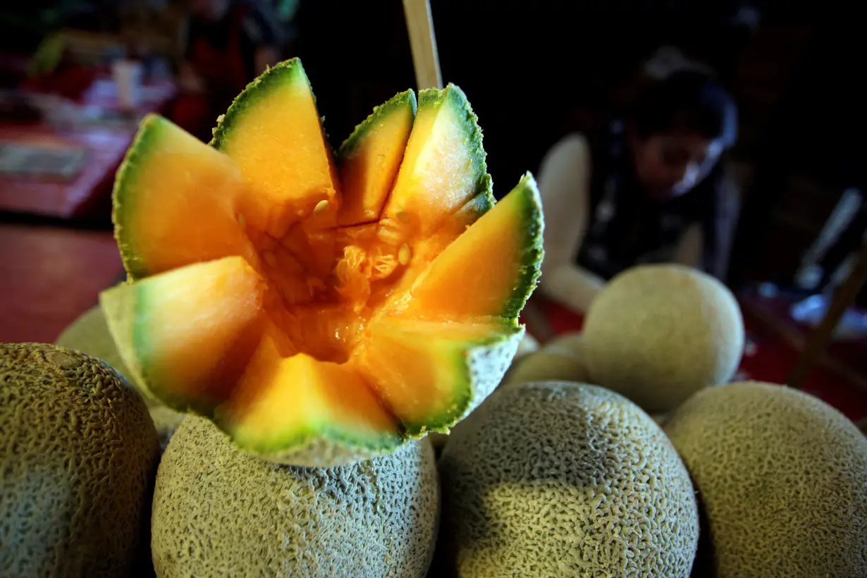 FILE PHOTO: Cantaloupes are pictured at a fruit stall in Mexico City