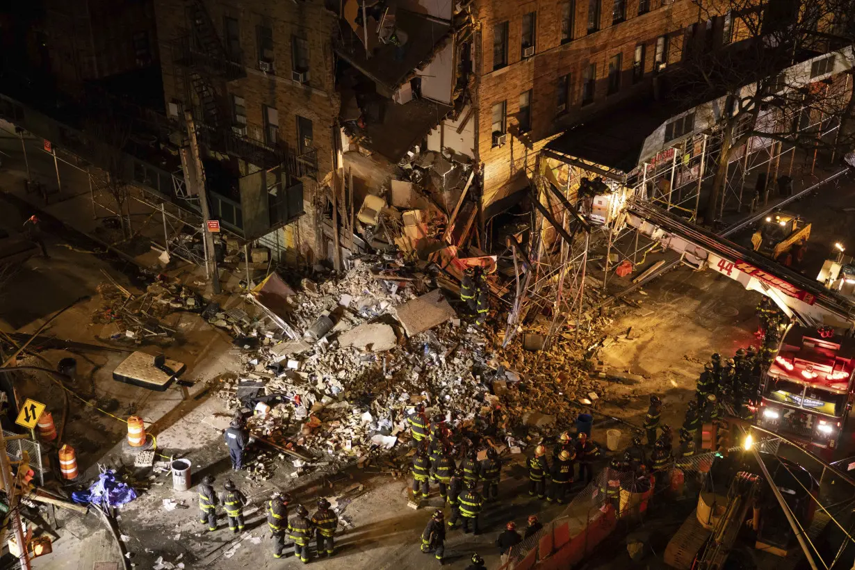 No victims found in huge debris pile after corner of Bronx apartment building collapses