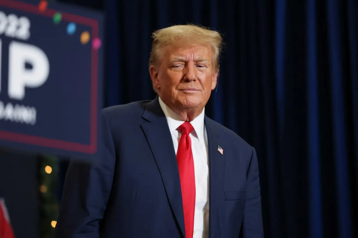 Republican presidential candidate and former U.S. President Trump attends a campaign event in Waterloo, Iowa