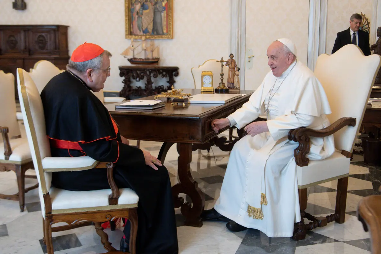 Pope Francis meets Cardinal Raymond Leo Burke at the Vatican