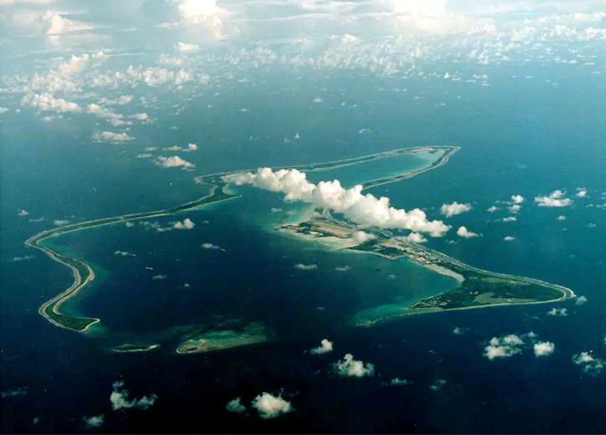 FILE PHOTO: An undated file photo shows Diego Garcia, the largest island in the Chagos archipelago and site of a major United States military base