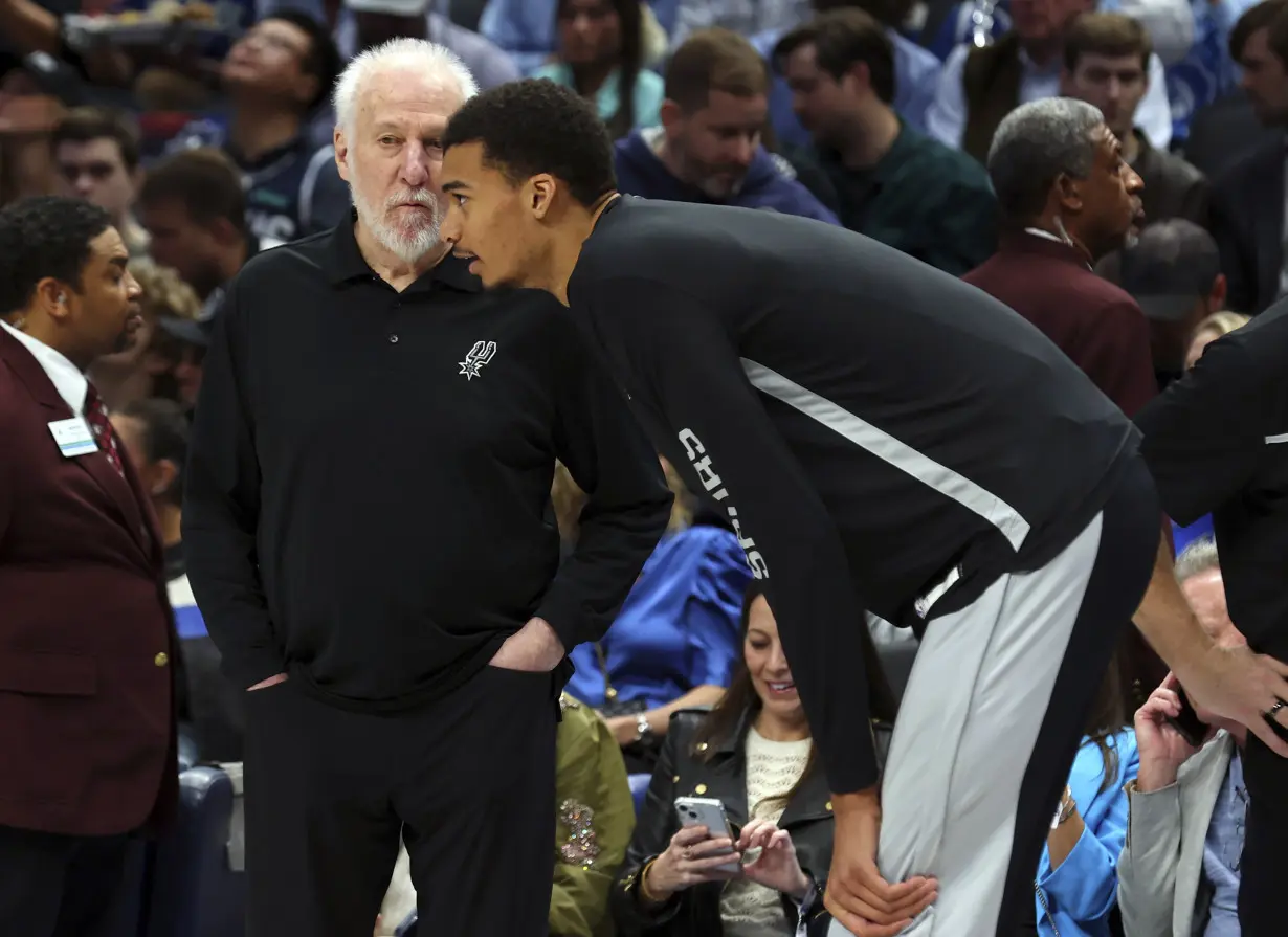 Spurs rookie star Victor Wembanyama sprains ankle during warmups, misses game in Dallas