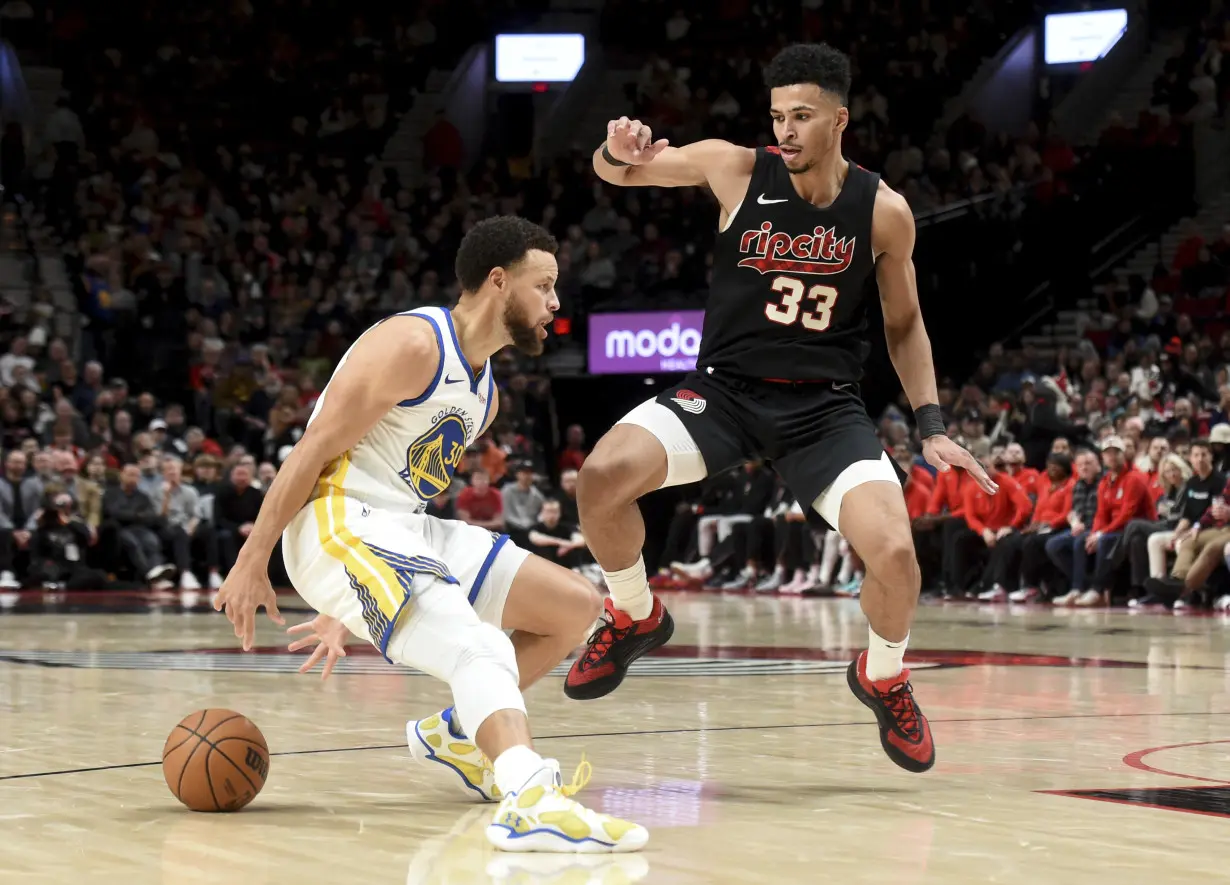 APTOPIX Warriors Trail Blazers Basketball