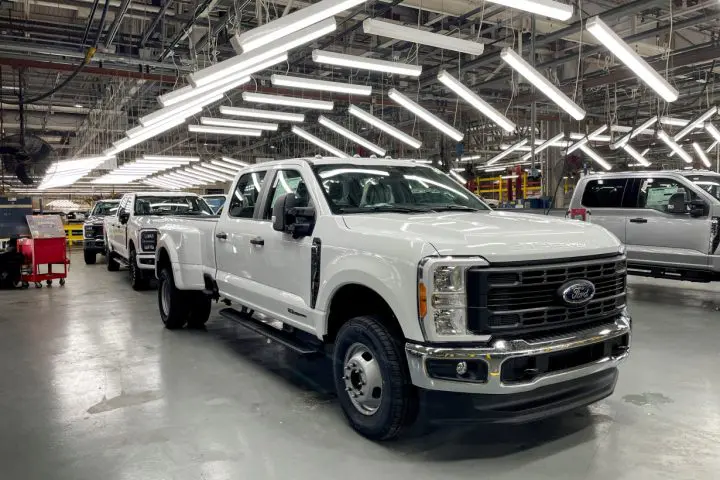 FILE PHOTO: Ford Super Duty trucks are seen at the Kentucky Truck assembly plant in Louisville