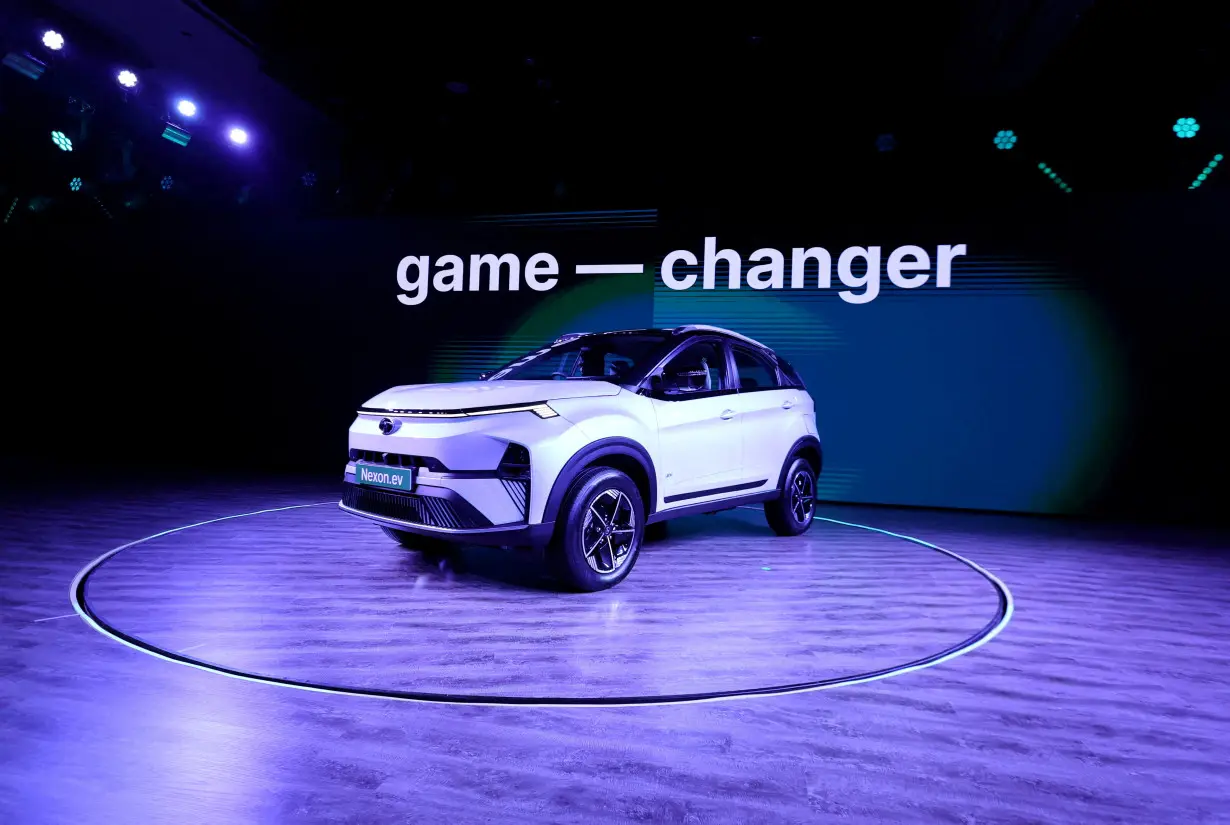 FILE PHOTO: Tata Motors' electric vehicle Nexon.ev is displayed during its launch in New Delhi