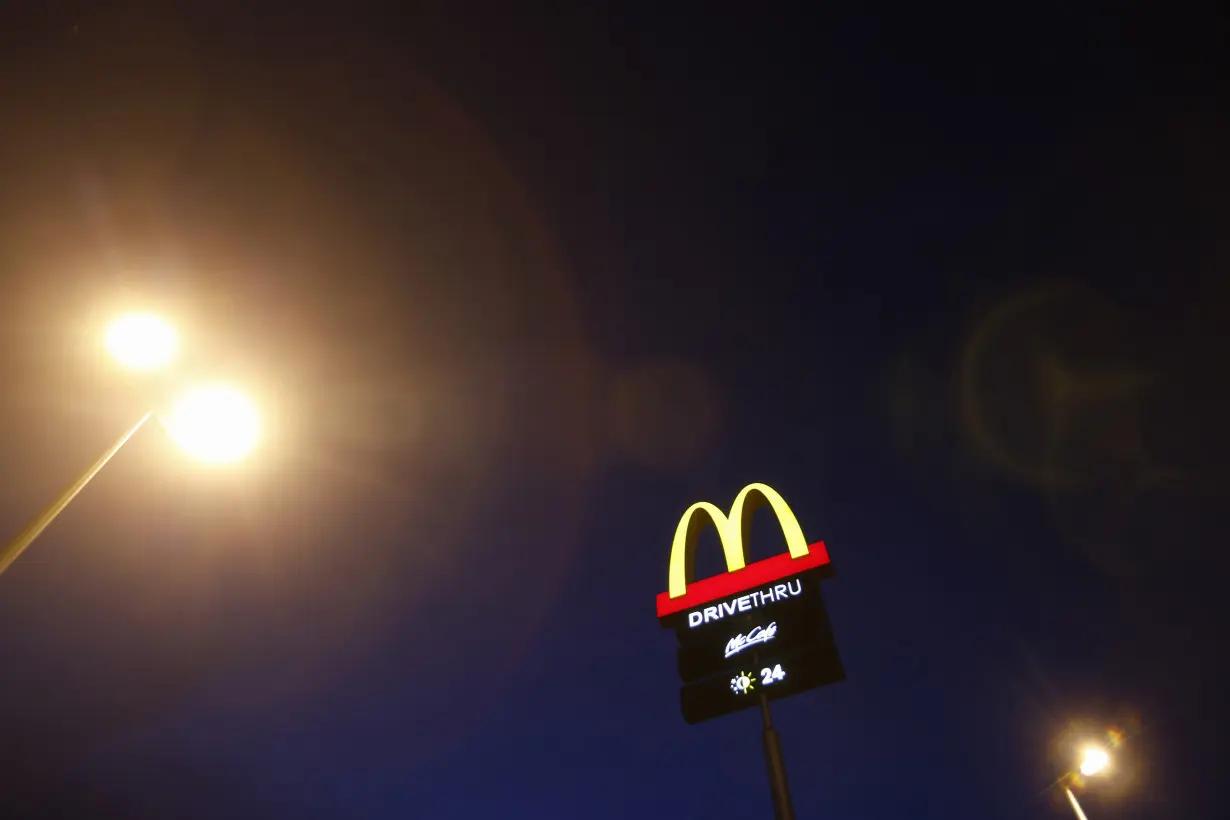 FILE PHOTO: The corporate logo of McDonald's Corp fast food chain is seen on display in the Malaysian town of Pekan