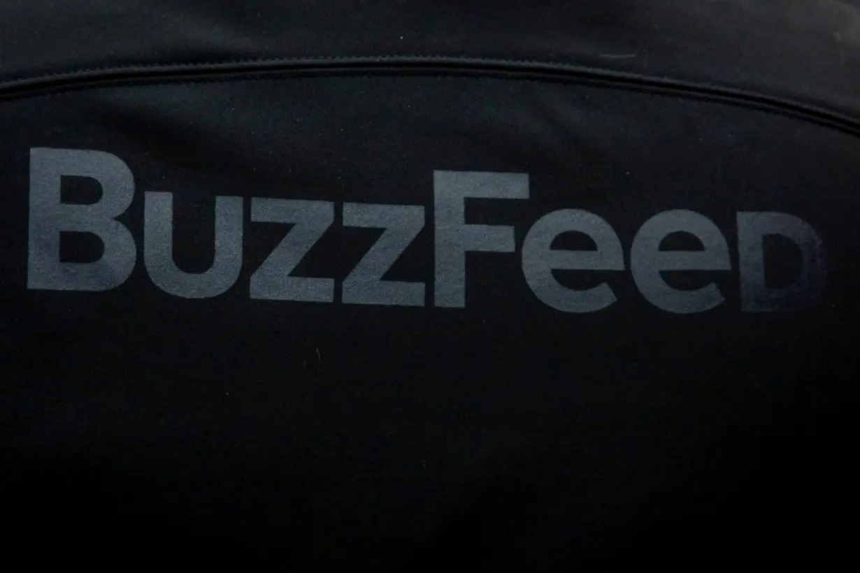 FILE PHOTO: A BuzzFeed sign is seen during the company's debut outside the Nasdaq Market in Times Square in New York City