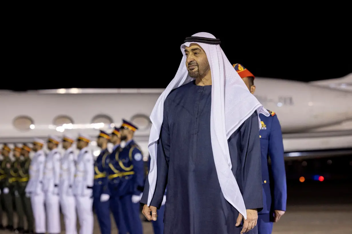 President of the UAE Sheikh Mohamed bin Zayed Al Nahyan meets with Jordan's King Abdullah, in Abu Dhabi