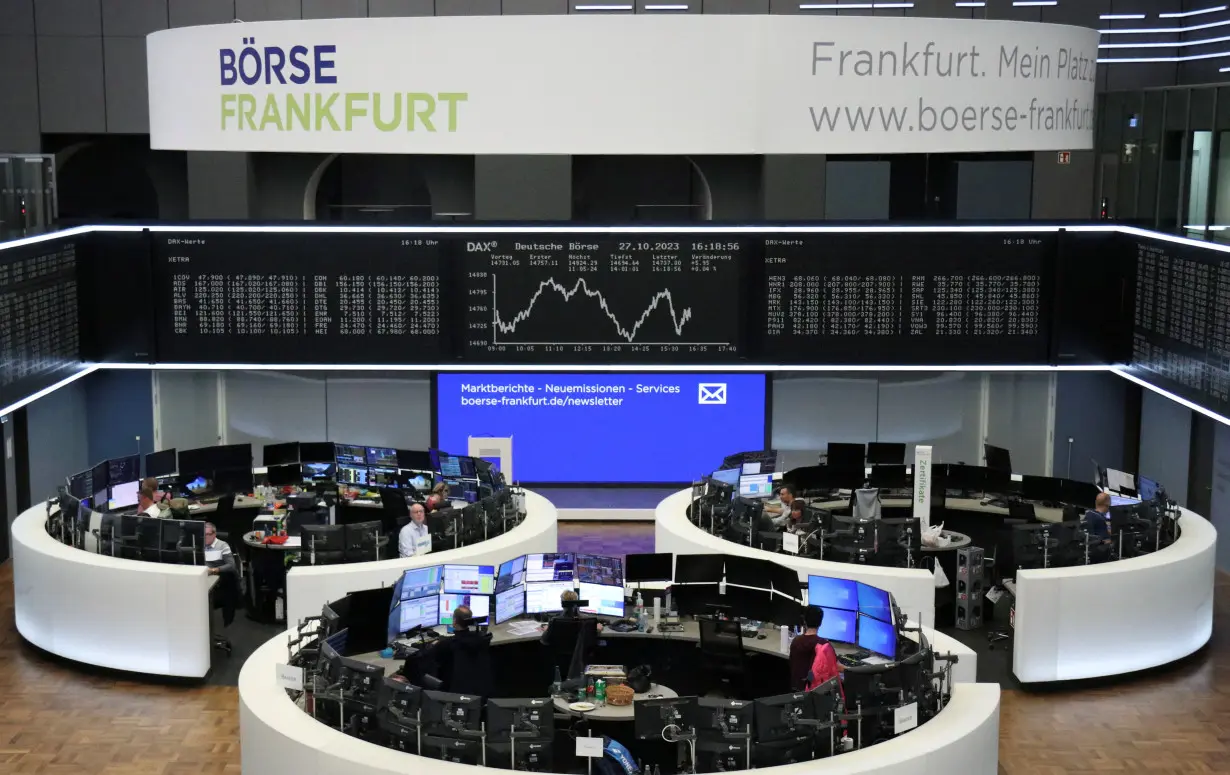 FILE PHOTO: German share price index DAX graph is pictured at the stock exchange in Frankfurt