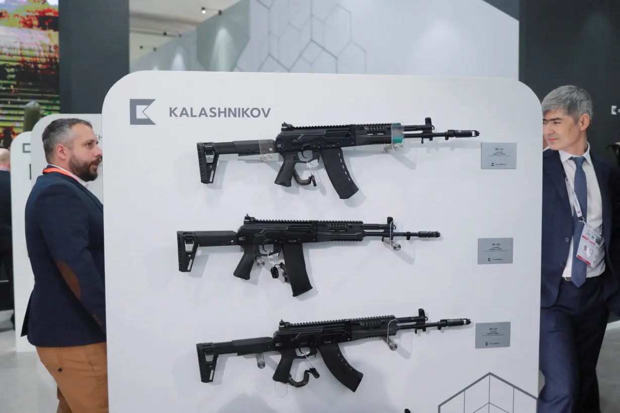 Russian weapons are displayed at NAVDEX, an annual event held alongside the International Defence Exhibition and Conference (IDEX) in Abu Dhabi