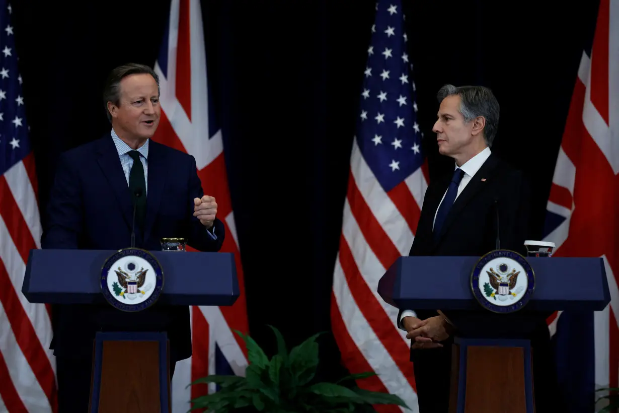 U.S. Secretary of State Blinken holds press conference with British Foreign Secretary Cameron at the State Department in Washington