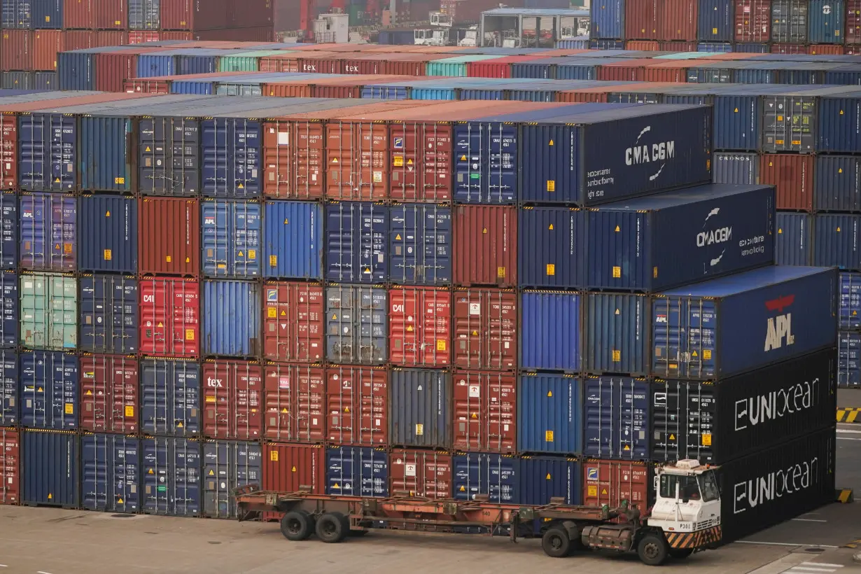 FILE PHOTO: Containers at the Yangshan Deep Water Port in Shanghai