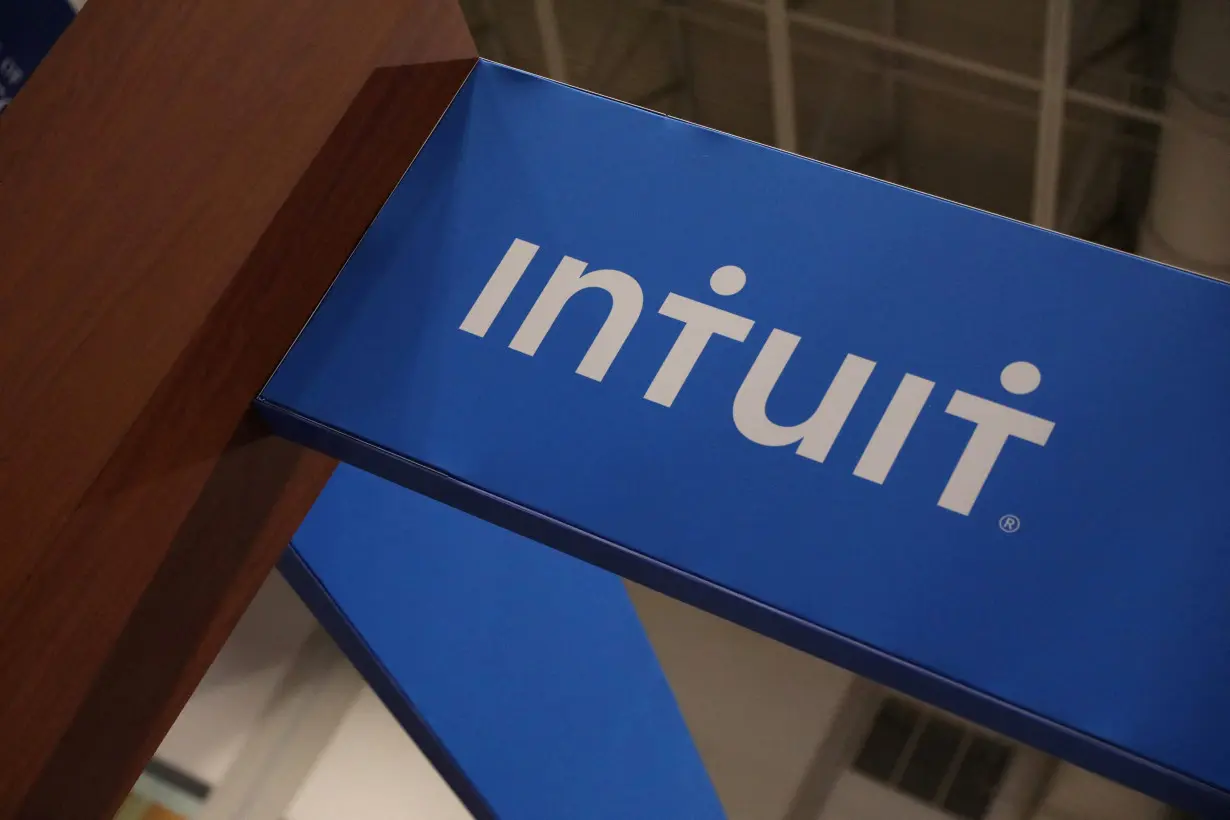 FILE PHOTO: Display for financial software company Intuit in Toronto