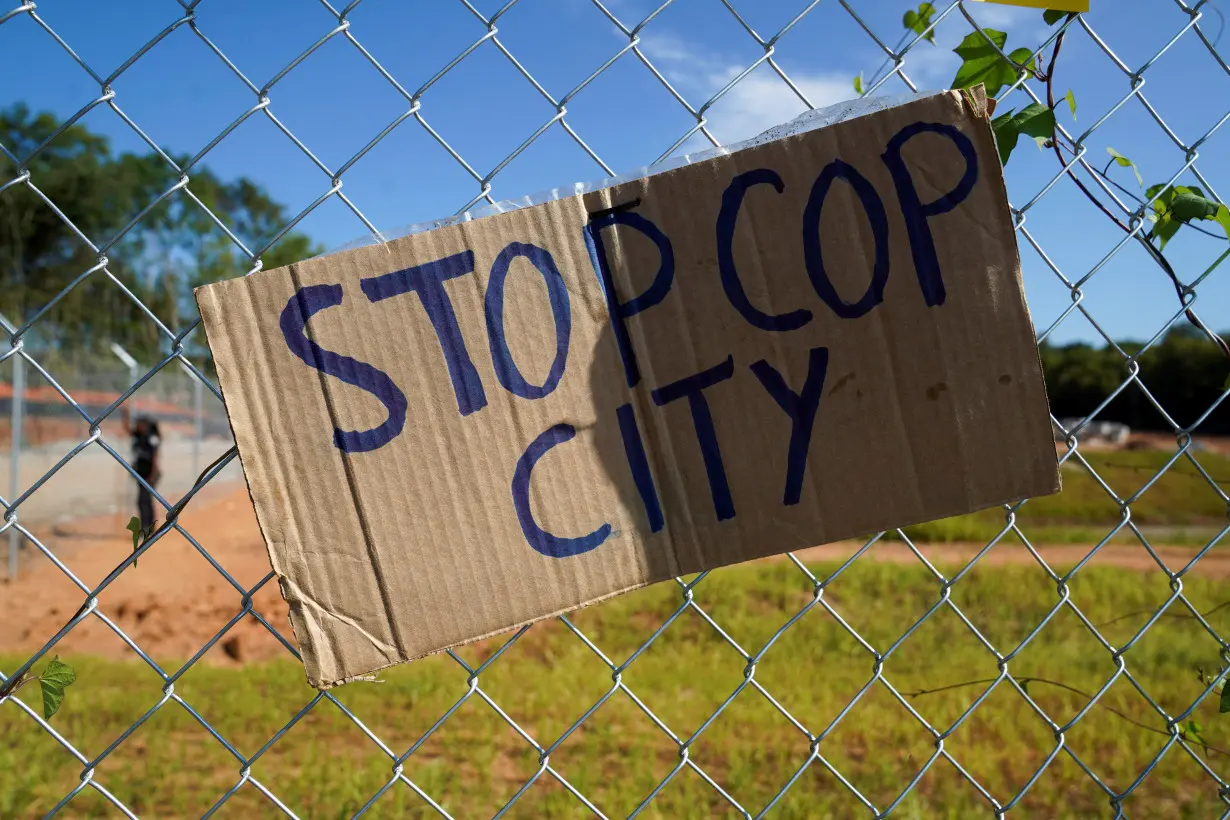 FILE PHOTO: People protest at the site of Atlanta police center, known as 'Cop City'