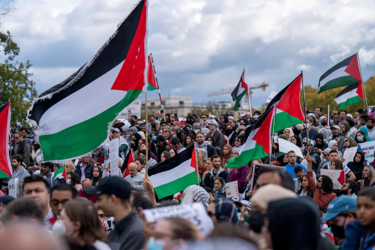 FILE PHOTO: American Muslims for Palestine rally marches down Constituton Avenue in Washington