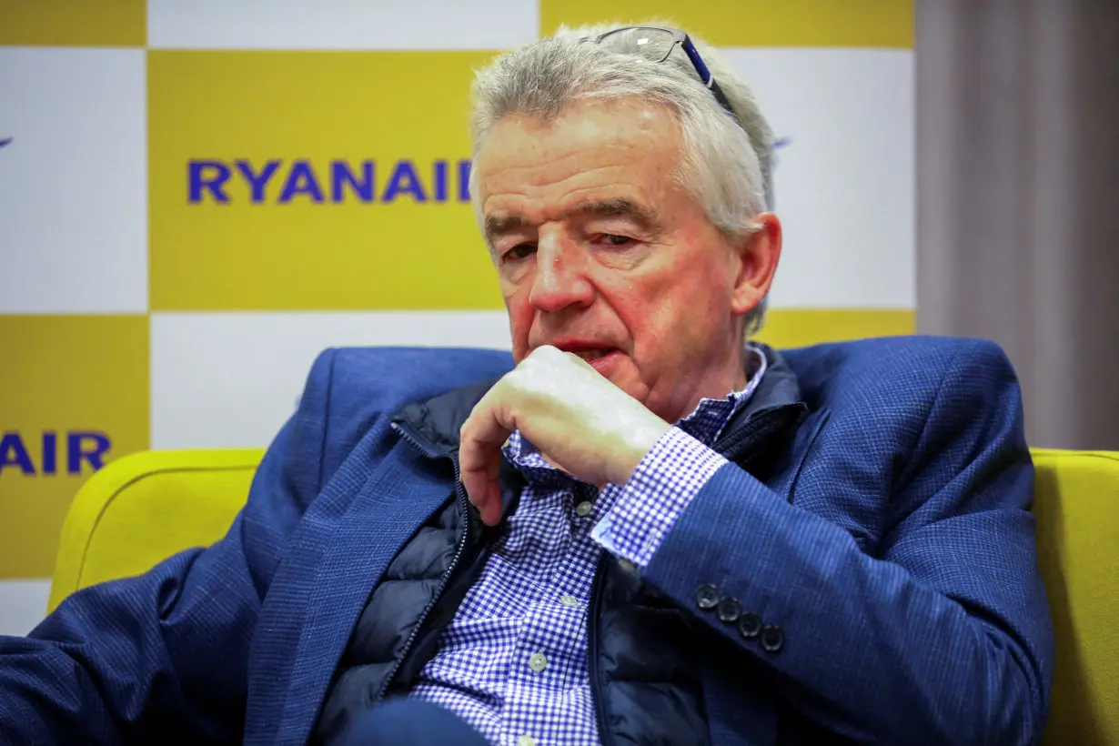 FILE PHOTO: Ryanair's Group CEO Michael O'Leary attends a Reuters TV interview in Berlin