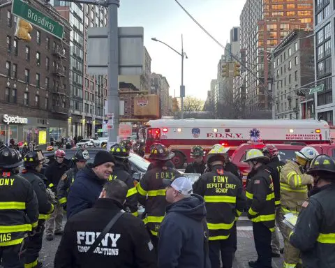 New York City subway train derails in collision with another train, injuring more than 20 people