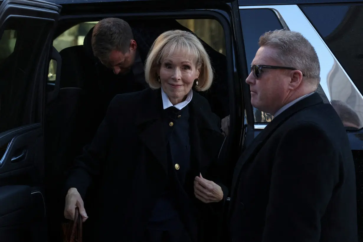 FILE PHOTO: E. Jean Carroll enters Manhattan Federal Court, in the second civil trial after she accused former U.S. President Donald Trump of raping her decades ago, in New York City