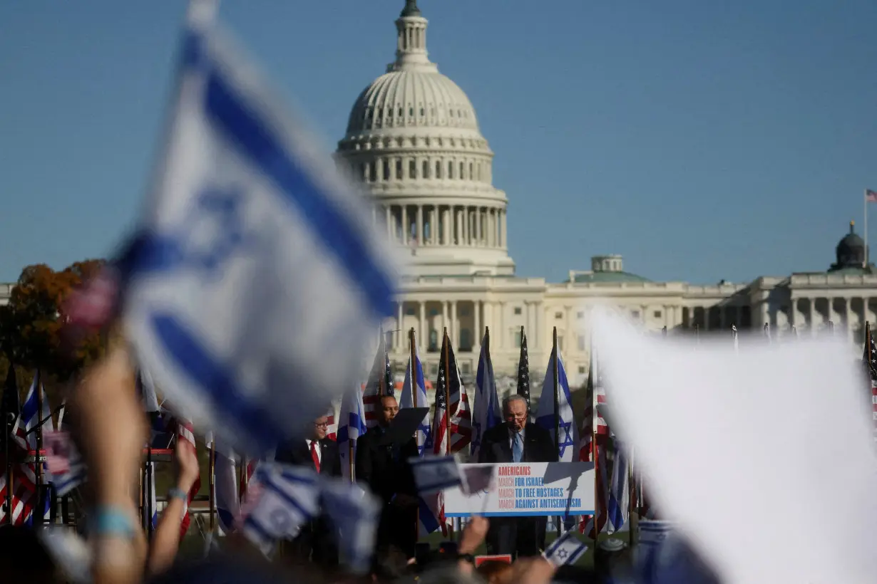 FILE PHOTO: Jewish Americans and supporters of Israel gather in solidarity with Israel and protest against antisemitism, in Washington