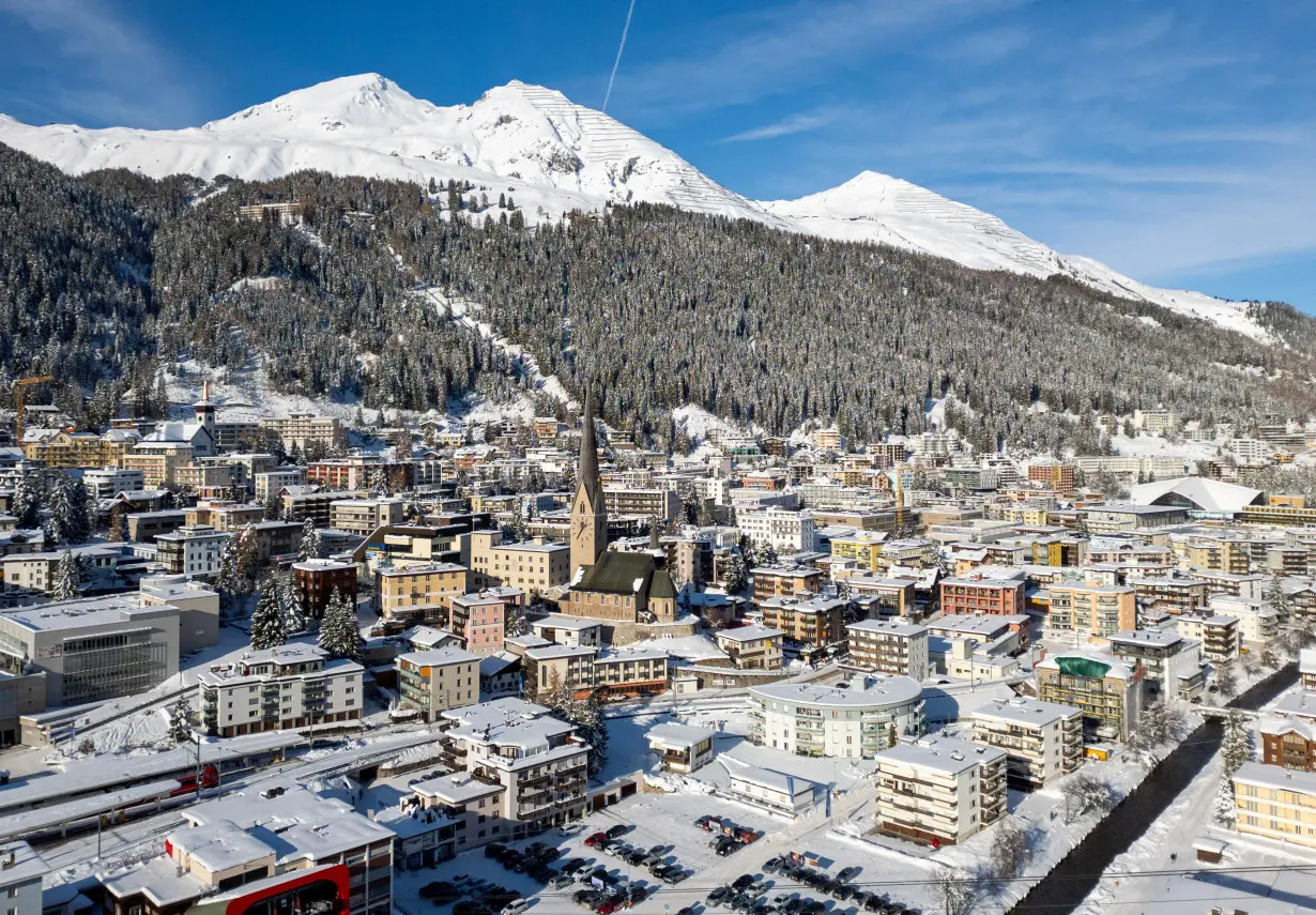 FILE PHOTO: Overview of the town of Davos ahead of the annual meeting of the WEF