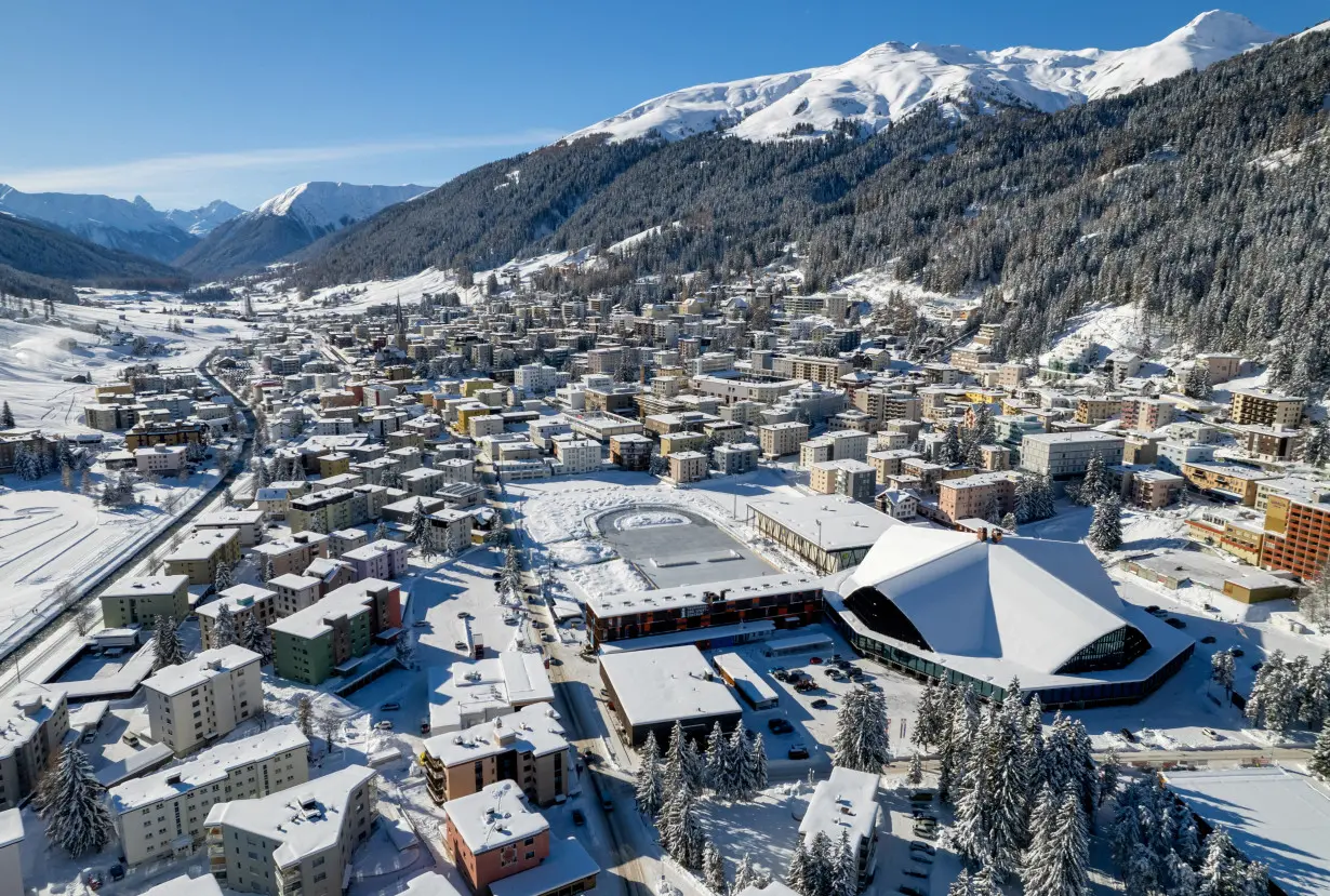 FILE PHOTO: Overview of the town of Davos ahead of the annual meeting of the WEF