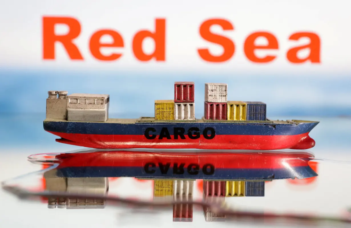 Illustration shows a cargo ship boat model and 