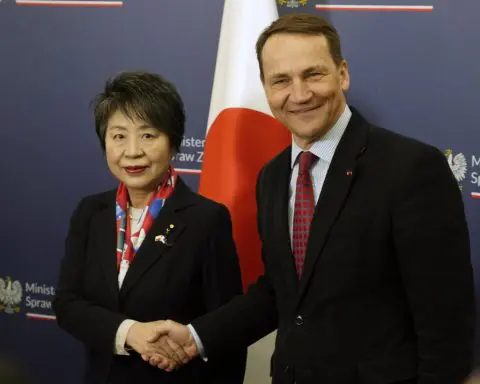 Japan's foreign minister visits Poland to strengthen ties with the NATO nation